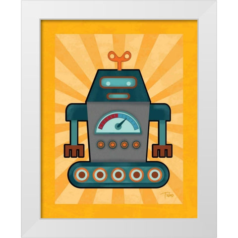 Robot IV White Modern Wood Framed Art Print by Woo, Teresa