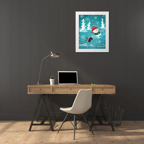 Frosty and Fab I White Modern Wood Framed Art Print by Woo, Teresa