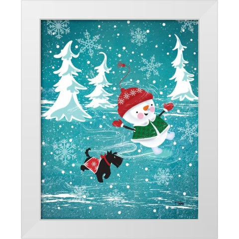 Frosty and Fab I White Modern Wood Framed Art Print by Woo, Teresa