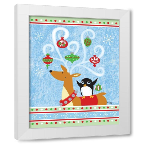 Decked out Reineer White Modern Wood Framed Art Print by Woo, Teresa