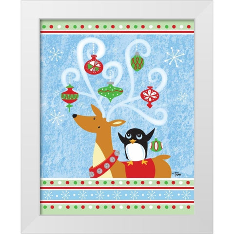 Decked out Reineer White Modern Wood Framed Art Print by Woo, Teresa