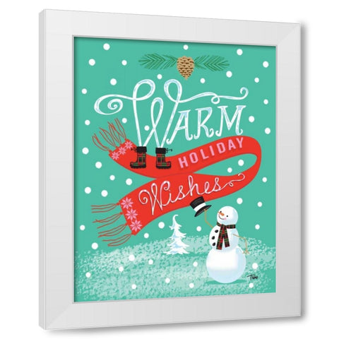 Warm Wishes White Modern Wood Framed Art Print by Woo, Teresa