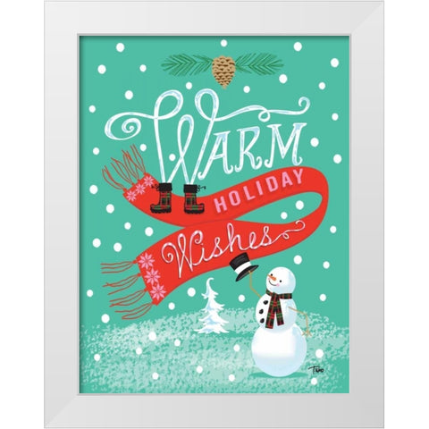 Warm Wishes White Modern Wood Framed Art Print by Woo, Teresa