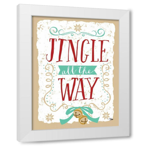 Jingle all the Way White Modern Wood Framed Art Print by Woo, Teresa