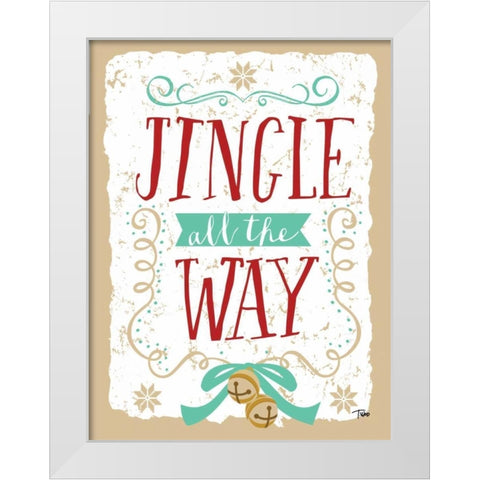 Jingle all the Way White Modern Wood Framed Art Print by Woo, Teresa