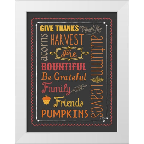 Autumn Words White Modern Wood Framed Art Print by Woo, Teresa