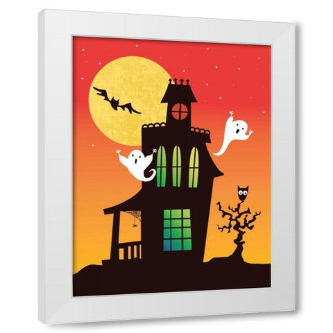 Ghost Party White Modern Wood Framed Art Print by Woo, Teresa