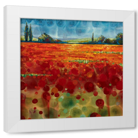 Spring Meadows I White Modern Wood Framed Art Print by Werbelow, Selina