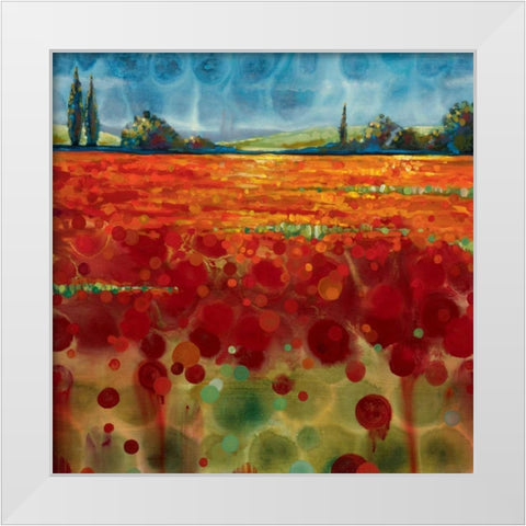 Spring Meadows I White Modern Wood Framed Art Print by Werbelow, Selina