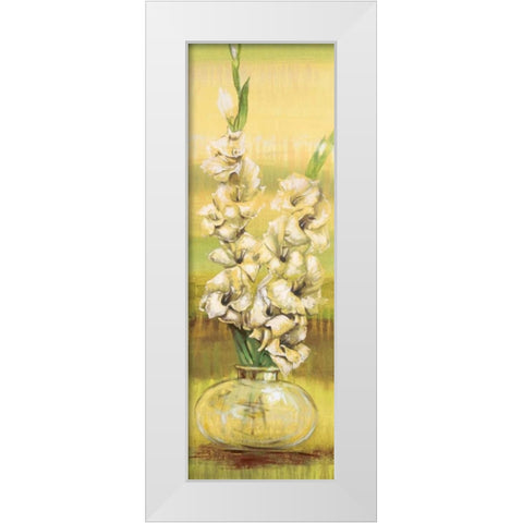 Gladiolas White Modern Wood Framed Art Print by Werbelow, Selina
