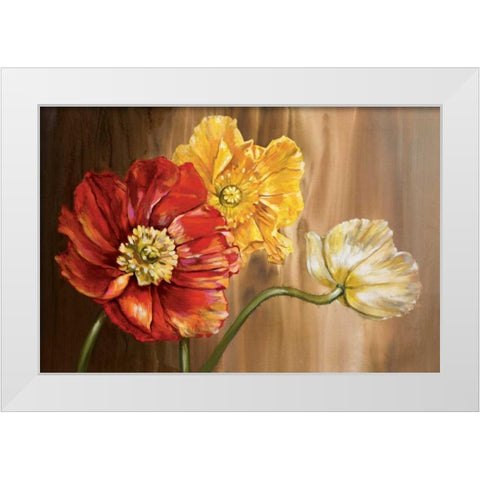 Poppies White Modern Wood Framed Art Print by Werbelow, Selina