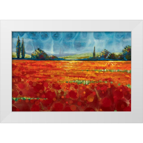 Spring Meadows I White Modern Wood Framed Art Print by Werbelow, Selina