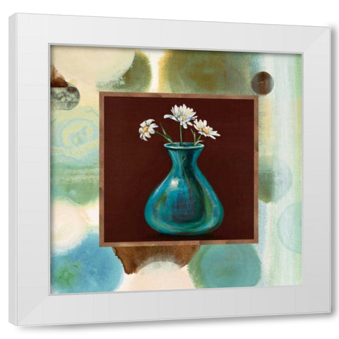 Daisies II White Modern Wood Framed Art Print by Werbelow, Selina