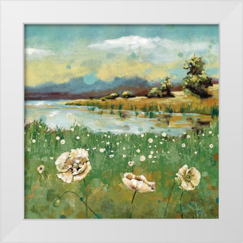 Beach Glass I White Modern Wood Framed Art Print by Werbelow, Selina