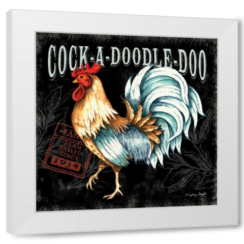 Cock-a-doodle-do II White Modern Wood Framed Art Print by Wright, Sydney
