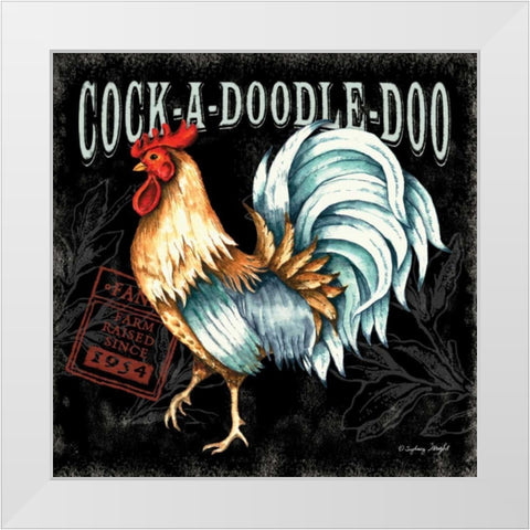 Cock-a-doodle-do II White Modern Wood Framed Art Print by Wright, Sydney