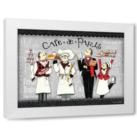 French Chefs White Modern Wood Framed Art Print by Wright, Sydney