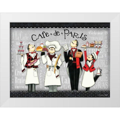 French Chefs White Modern Wood Framed Art Print by Wright, Sydney