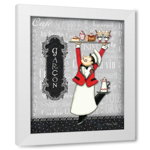 Garcon White Modern Wood Framed Art Print by Wright, Sydney