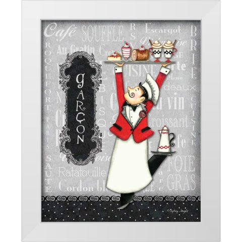 Garcon White Modern Wood Framed Art Print by Wright, Sydney