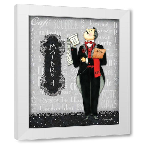 Maitre D White Modern Wood Framed Art Print by Wright, Sydney
