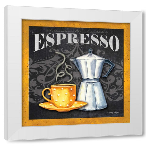 Espresso White Modern Wood Framed Art Print by Wright, Sydney