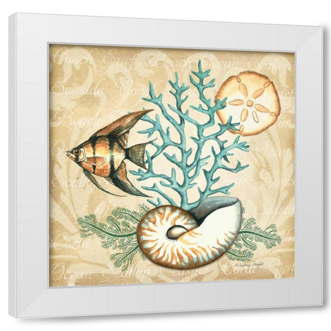 Sea Life IV White Modern Wood Framed Art Print by Wright, Sydney
