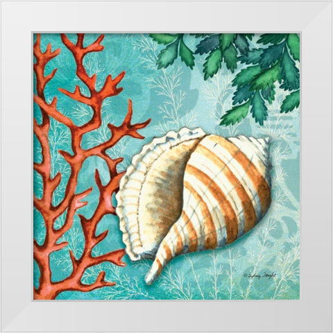 Conch White Modern Wood Framed Art Print by Wright, Sydney