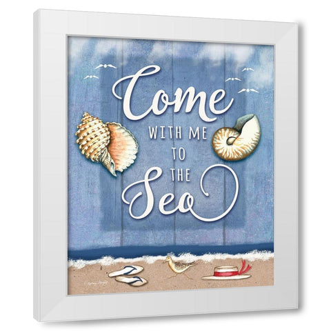 Come to the Sea White Modern Wood Framed Art Print by Wright, Sydney