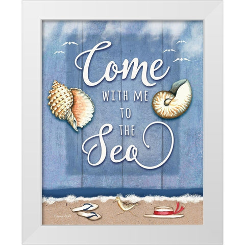 Come to the Sea White Modern Wood Framed Art Print by Wright, Sydney