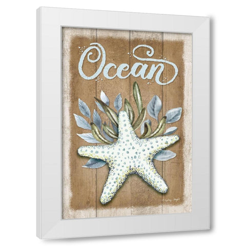 Ocean Starfish White Modern Wood Framed Art Print by Wright, Sydney