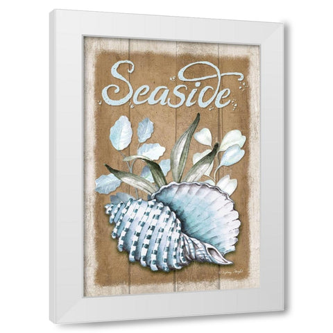 Seaside Conch White Modern Wood Framed Art Print by Wright, Sydney