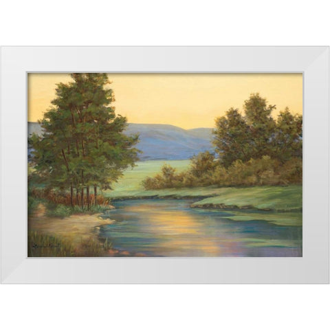 Emerald Meadow I White Modern Wood Framed Art Print by Wacaster, Linda