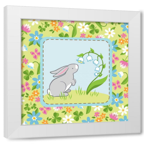 Meadow Bunny I White Modern Wood Framed Art Print by White, Betz