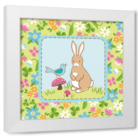 Meadow Bunny II White Modern Wood Framed Art Print by White, Betz