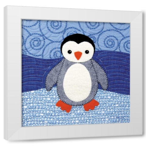 Penguin White Modern Wood Framed Art Print by White, Betz