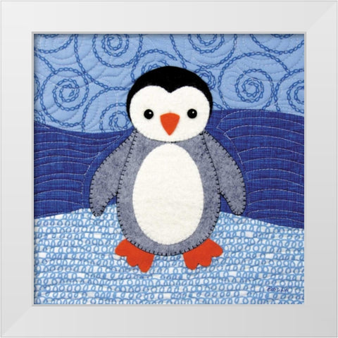 Penguin White Modern Wood Framed Art Print by White, Betz