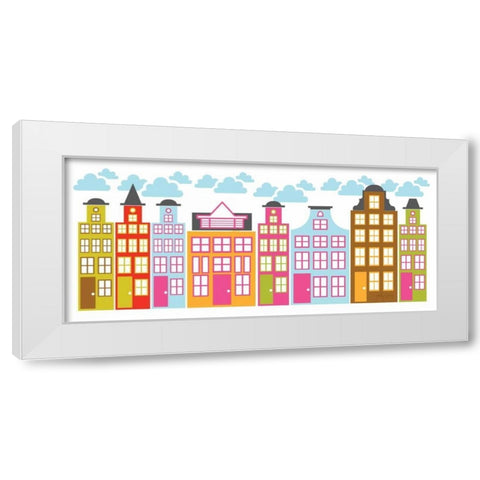 City Block II White Modern Wood Framed Art Print by Young, Patty