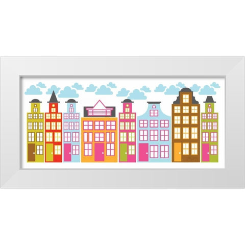 City Block II White Modern Wood Framed Art Print by Young, Patty