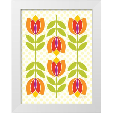 Mod Tulips I White Modern Wood Framed Art Print by Young, Patty