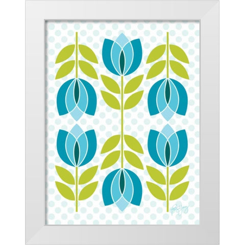 Mod Tulips IV White Modern Wood Framed Art Print by Young, Patty