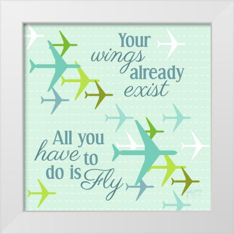 Fly I White Modern Wood Framed Art Print by Young, Patty