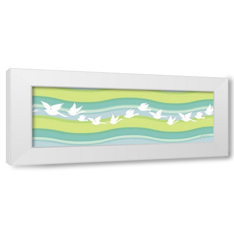 Migration I White Modern Wood Framed Art Print by Young, Patty