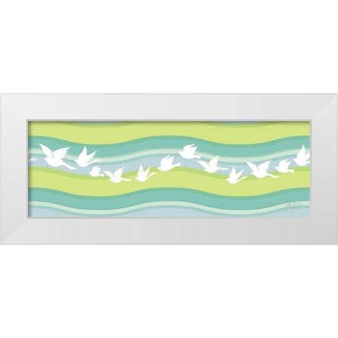Migration I White Modern Wood Framed Art Print by Young, Patty