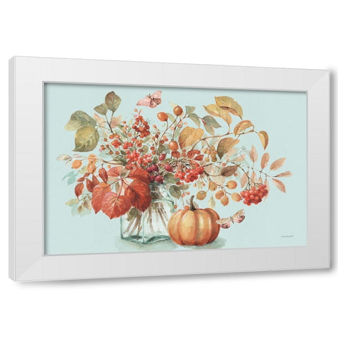 Autumn in Nature 01 on Aqua White Modern Wood Framed Art Print by Audit, Lisa
