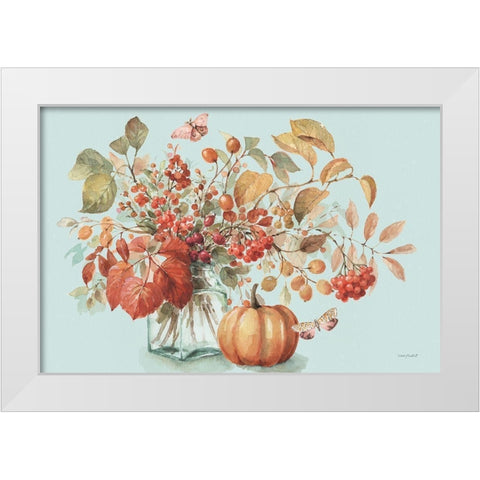 Autumn in Nature 01 on Aqua White Modern Wood Framed Art Print by Audit, Lisa