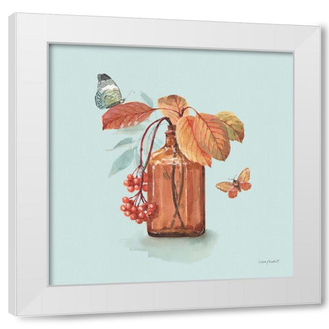 Autumn in Nature 03 on Aqua White Modern Wood Framed Art Print by Audit, Lisa