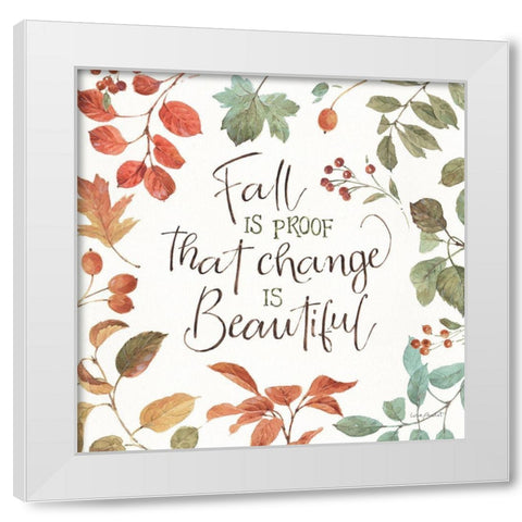 Autumn in Nature 07 on White White Modern Wood Framed Art Print by Audit, Lisa