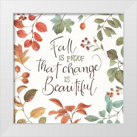 Autumn in Nature 07 on White White Modern Wood Framed Art Print by Audit, Lisa