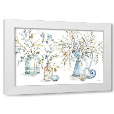 Blue Escape Coastal 01 White Modern Wood Framed Art Print by Audit, Lisa